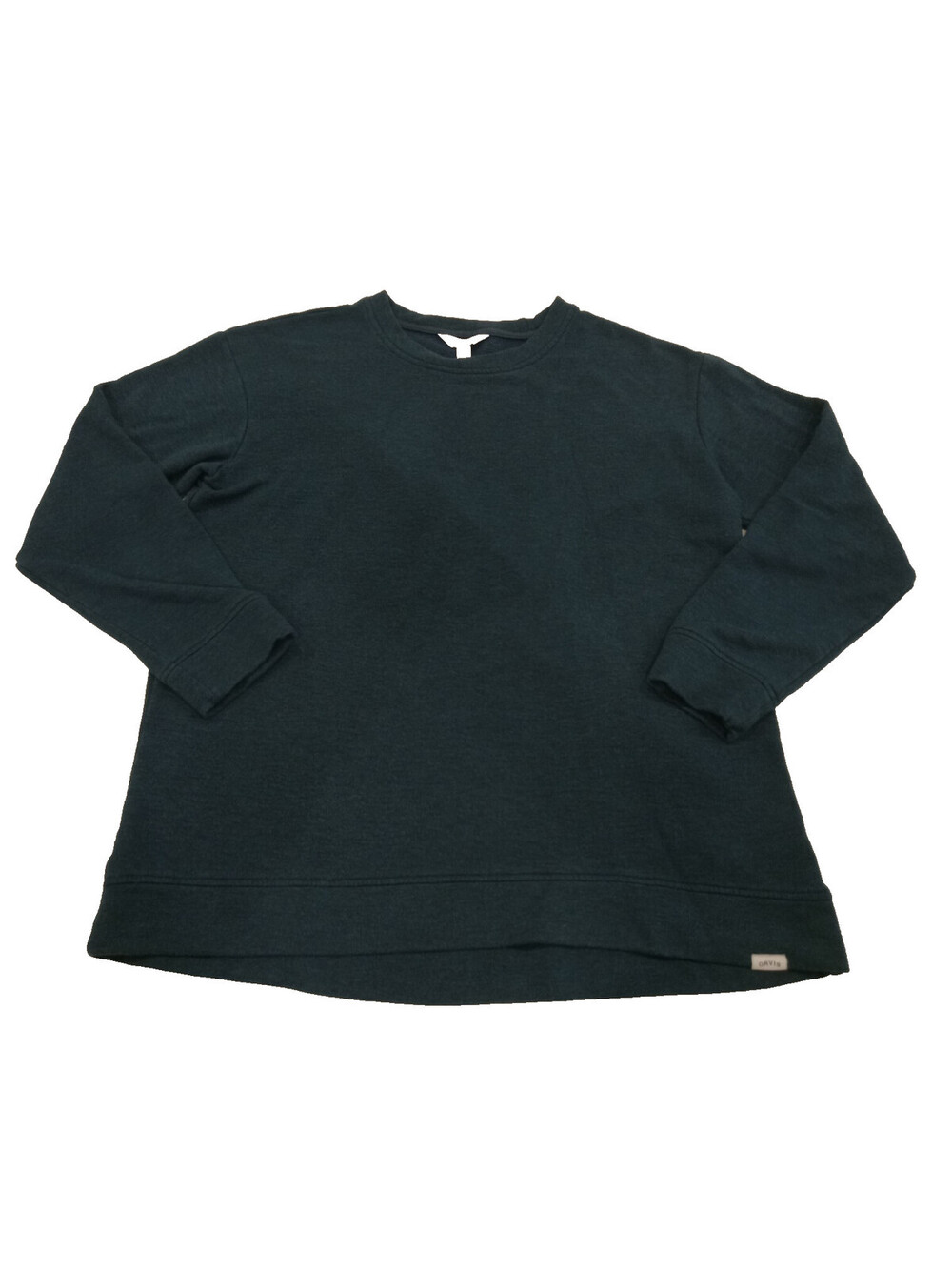 Orvis Sweatshirt Womens Medium Dark Green Crewneck Pullover White Logo Tag M